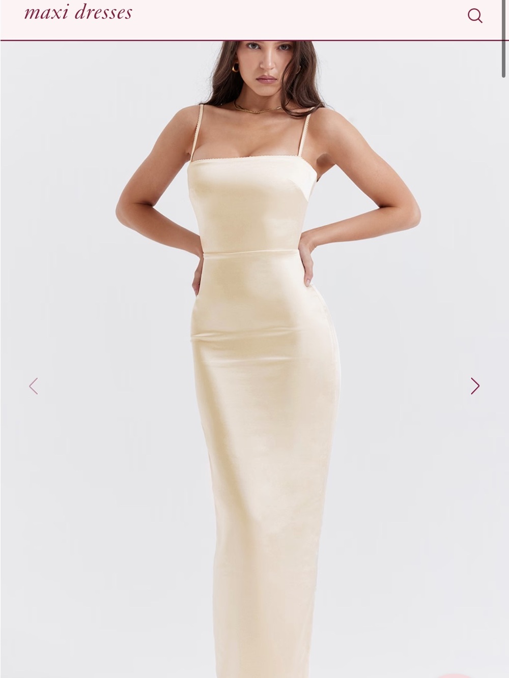 House of CB COSTANZA Cream Satin Maxi Slip Dress